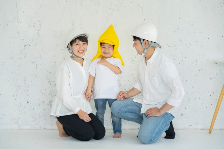 災害に備える家族